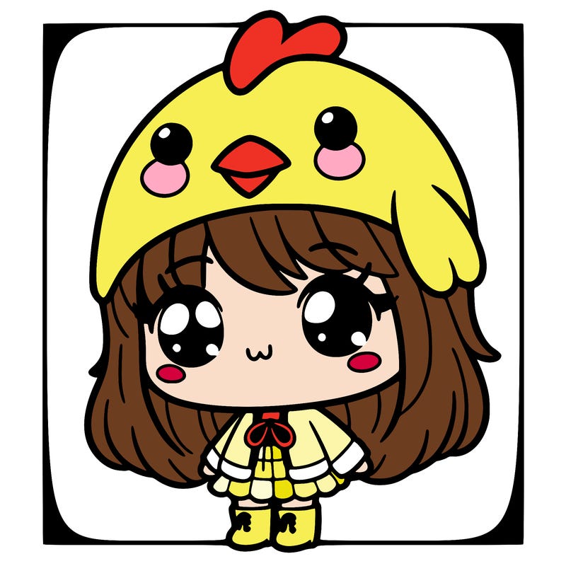 cute girl with chicken hat