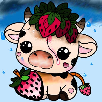 cute strawberry cow