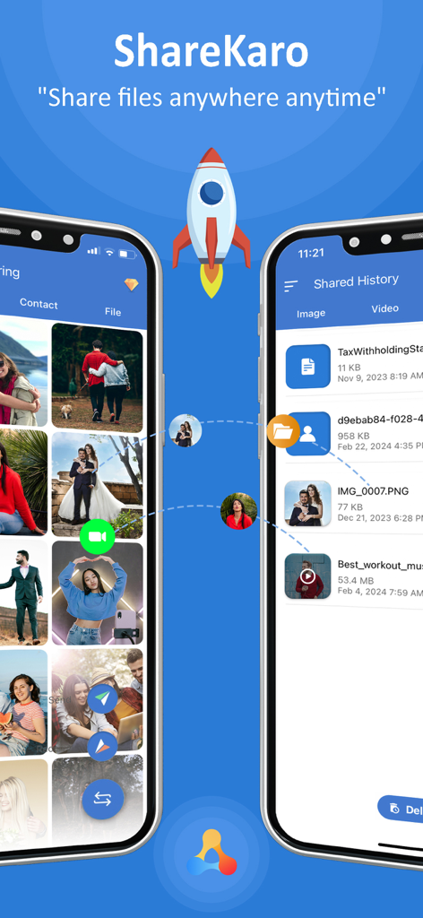 ShareKaro: File Share & Manage - ShareKaro mobile app interface for fast file sharing and management