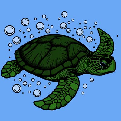 realistic sea turtle