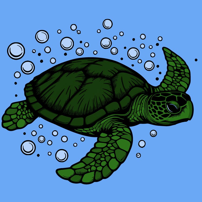 realistic sea turtle