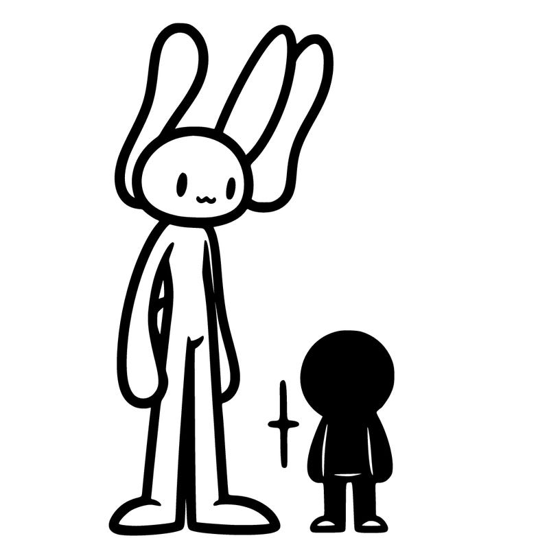 human like rabbit that is tall