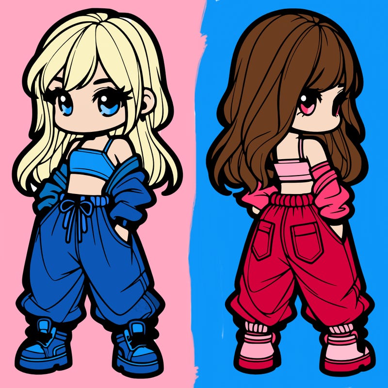 girl in crop top and baggy pants