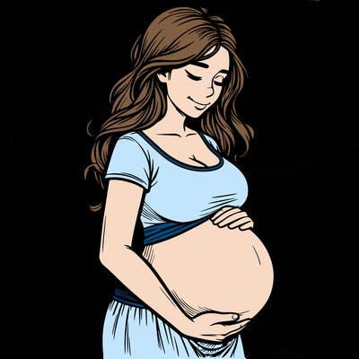 woman heavily pregnant realistic