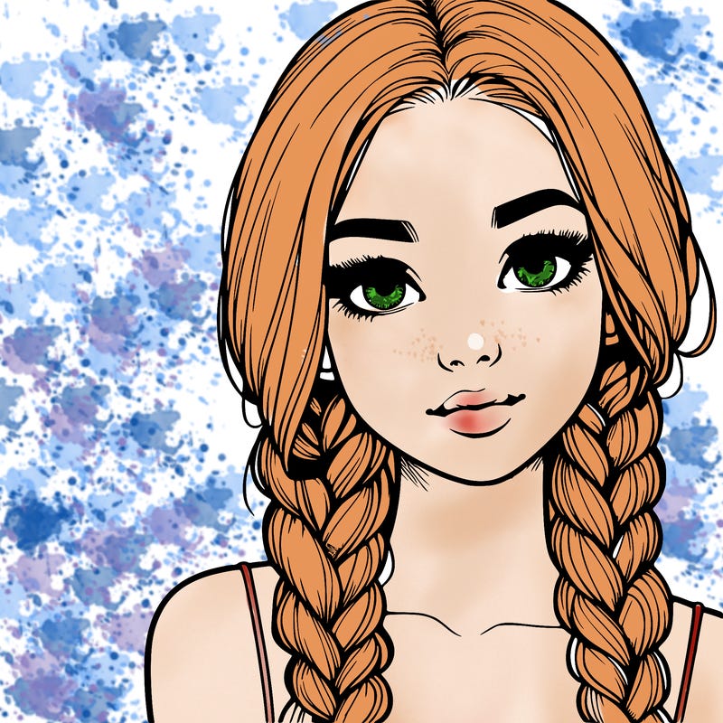 realistic girl with braids