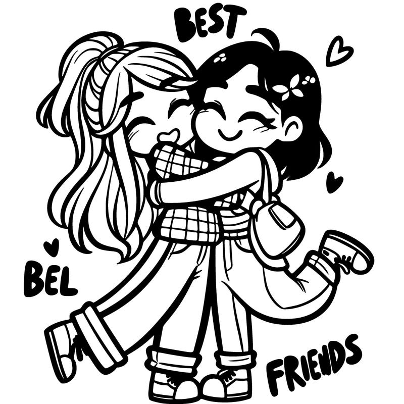 best friends hugging