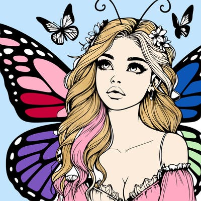butterfly fairy realistic girl