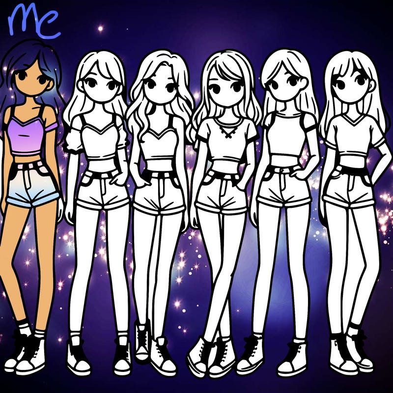 a group of girls wearing crop tops and shorts