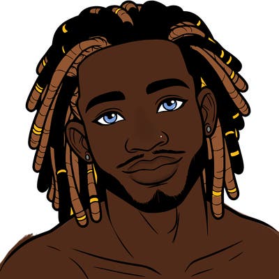 beautiful african american man with dreads