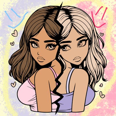 realistic girl split