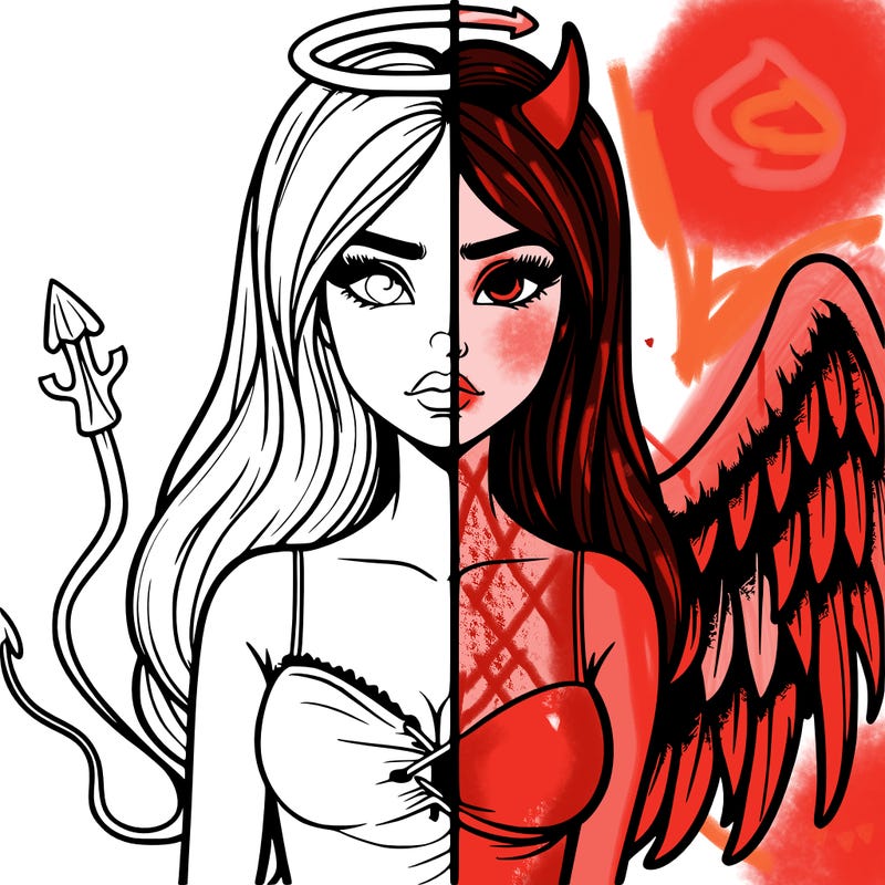 devil vs angel realistic girl