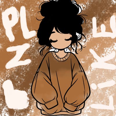 girl with baggy sweatshirt and messy bun