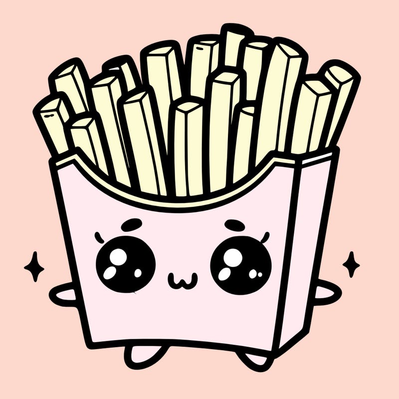 a cute. french fries