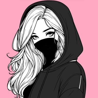 realistic adult girl with hoodie on