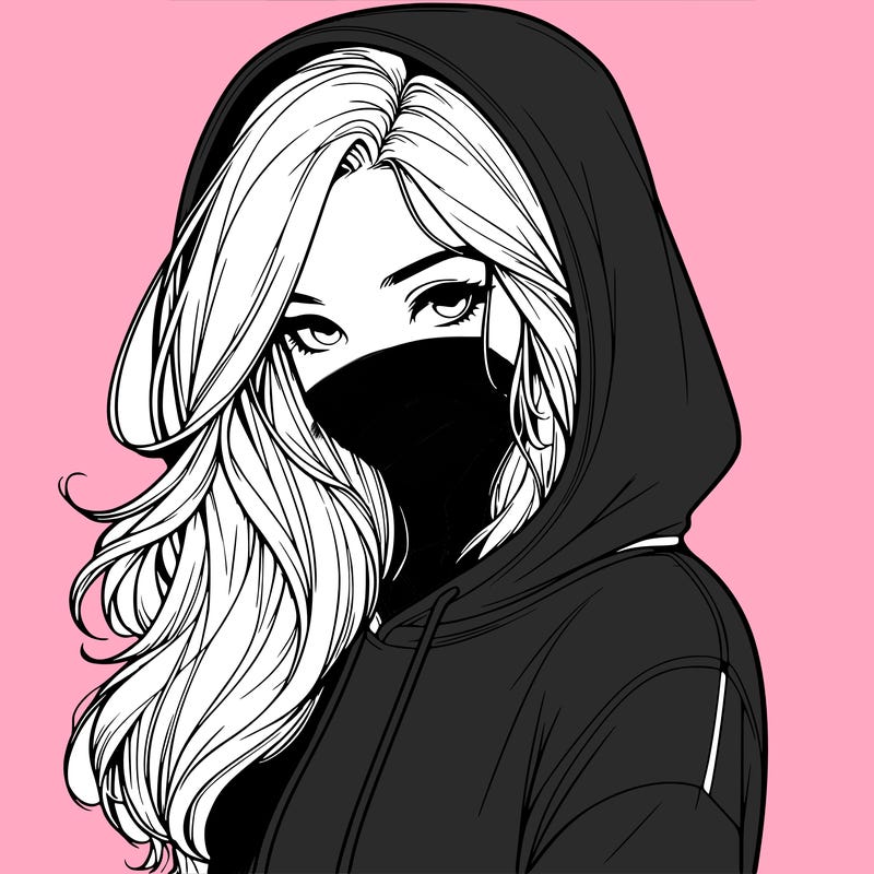 realistic adult girl with hoodie on