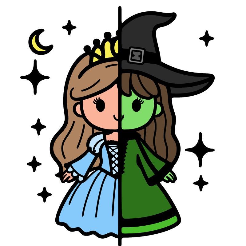 split princess and witch