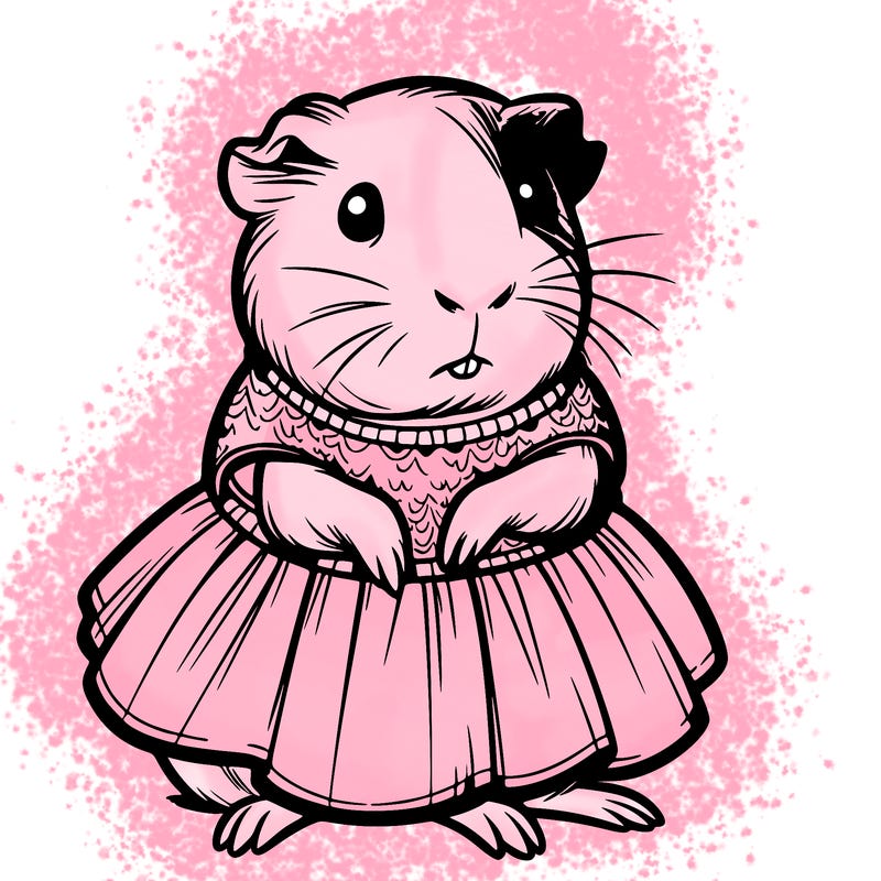 guinea pig in a dress