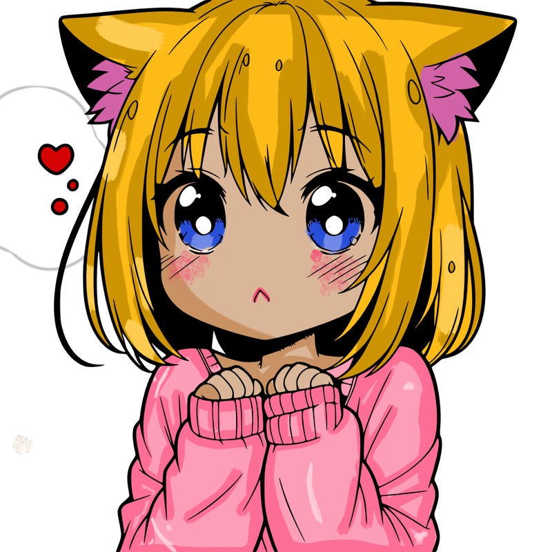 shy anime catgirl