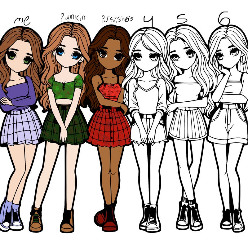 a group of girls realistic