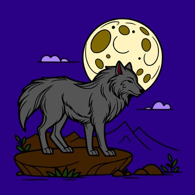 wolf moonlight
