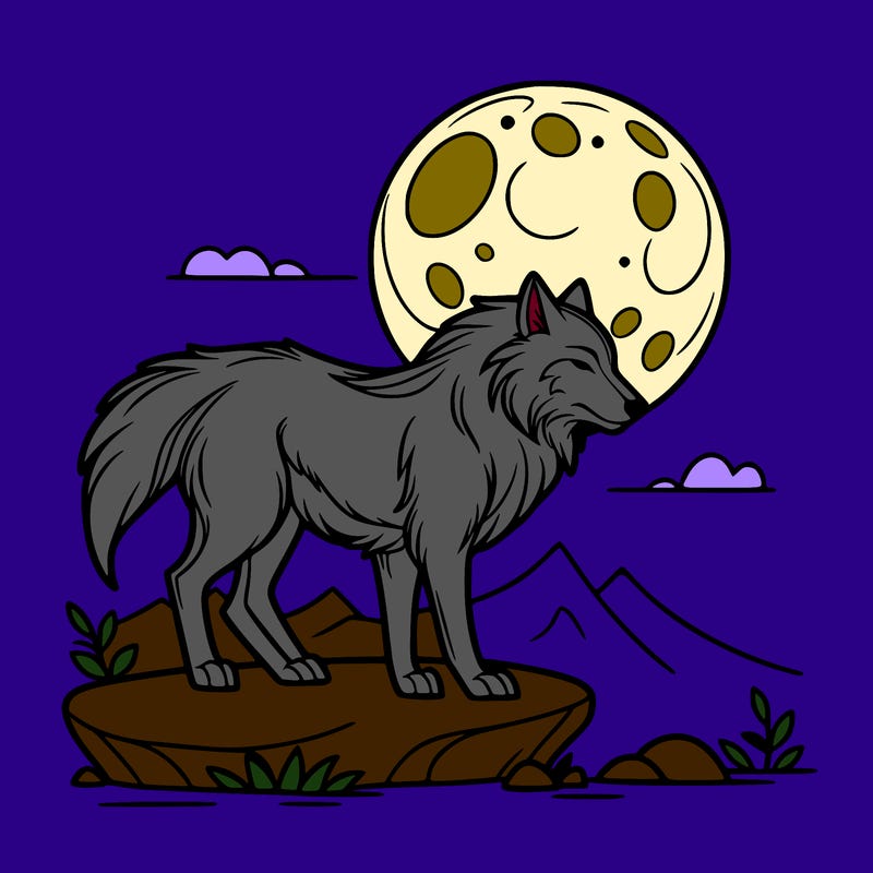 wolf moonlight