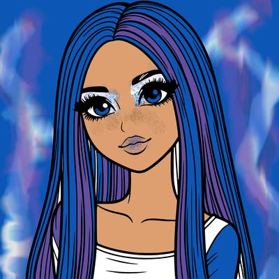 realistic girl with straight and long hair