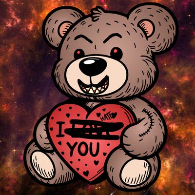 teddy bear holding an i love you heart