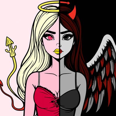 devil vs angel realistic girl