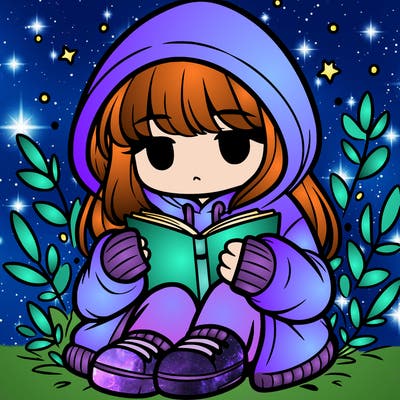 girl in oversized hoodie reading a book