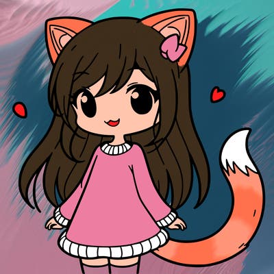 girl with cat ears and tail