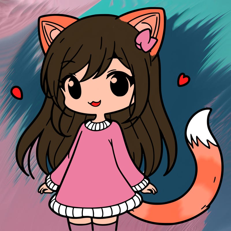 girl with cat ears and tail