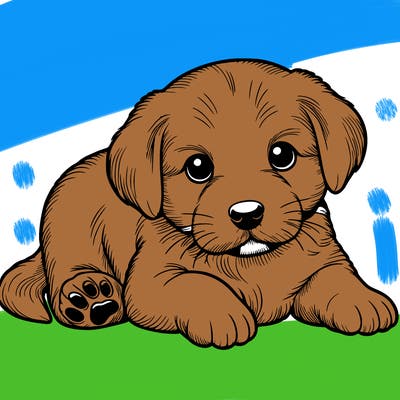 a cute realistic puppy