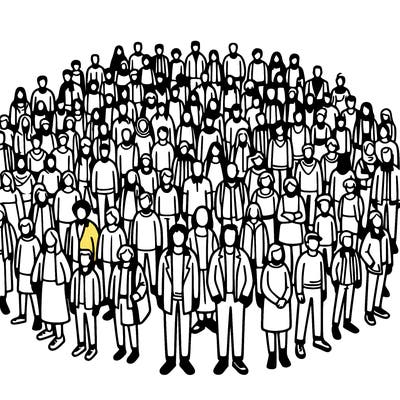 people in a big group