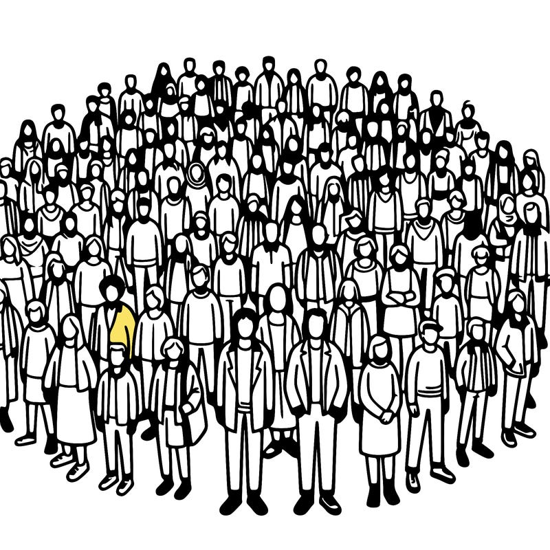 people in a big group