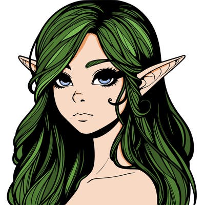 elf girl realistic dark fantasy