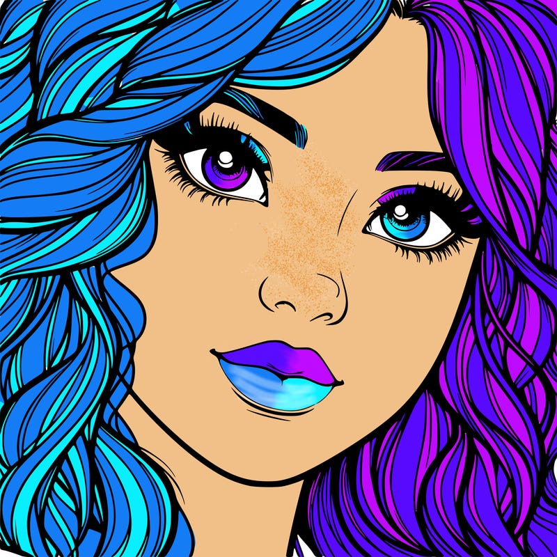 beautiful realistic girl close up to the camera with wavy hair,