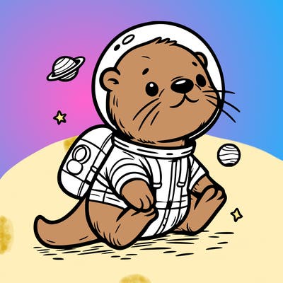 otter in a space suit