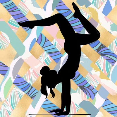 a woman doing a handstand