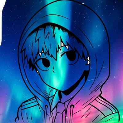 manga character with a hoodie