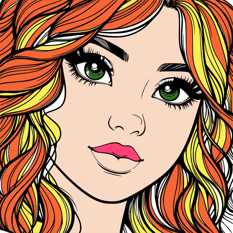 beautiful realistic girl close up to the camera with wavy hair,