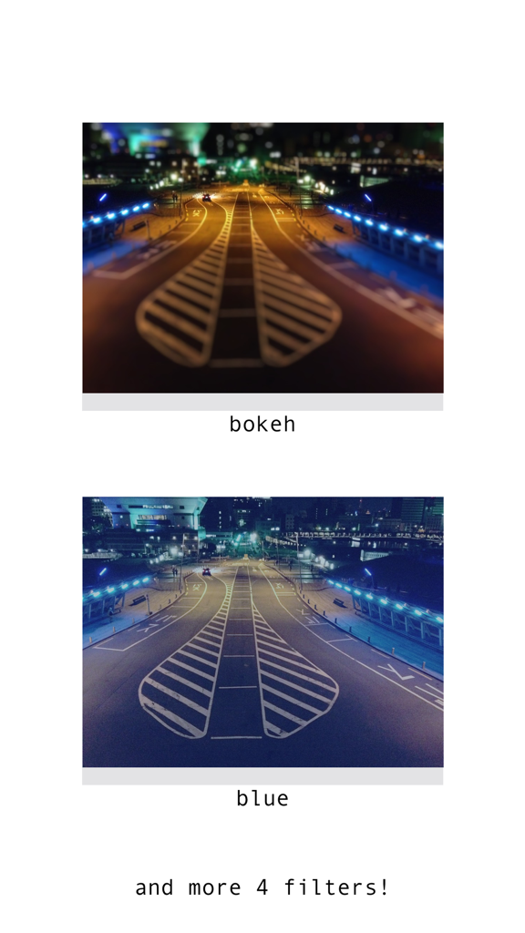film12 - A comparison of bokeh and blue photo filters in the film12 app