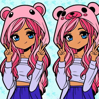 teen girl in animal costume