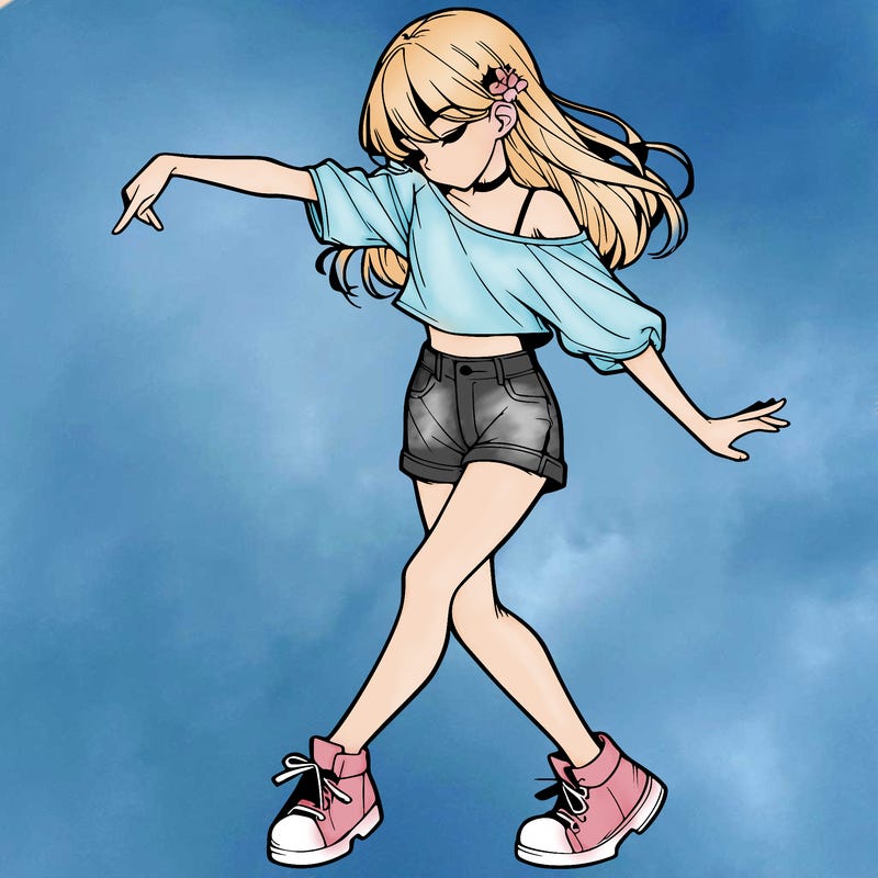 realistic girl danceing