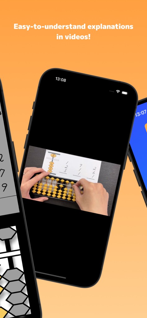 Un écran de smartphone affichant un tutoriel vidéo d'une personne démontrant des calculs mathématiques sur un boulier physique.