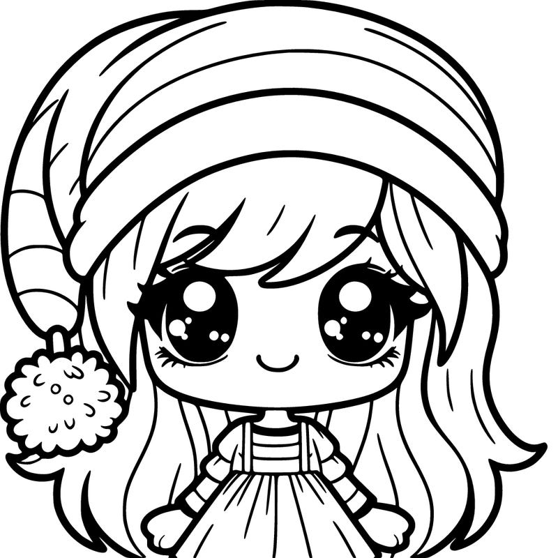 girl with a santa hat