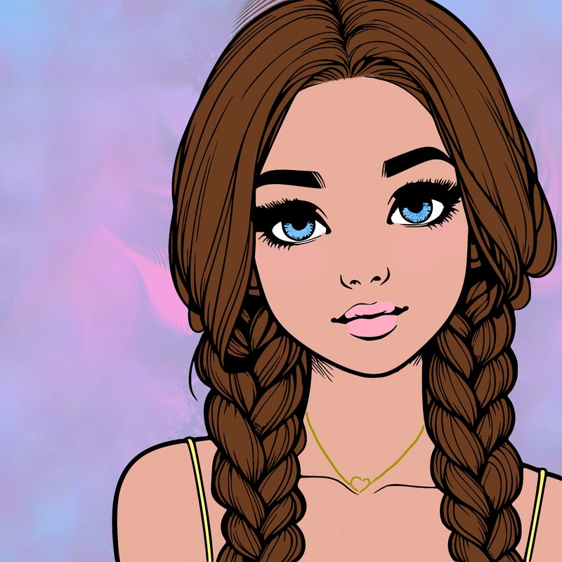 realistic girl with braids