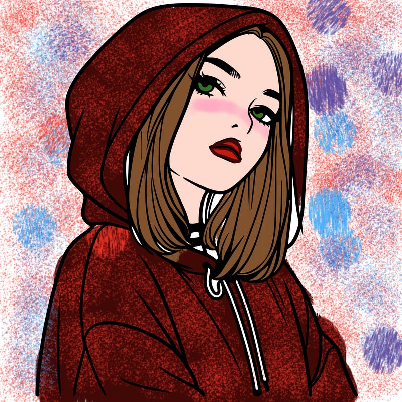 a realistic girl in a hoodie