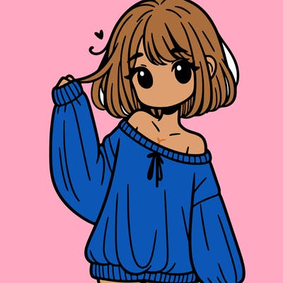 girl in baggy sweater hanging off her shoulder