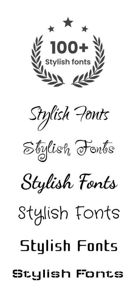 Fontboard: Trendy Fonts - Una vista previa de varios estilos de fuentes artísticas, incluyendo diseños de guion y audaces.