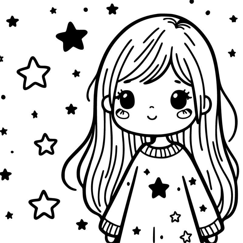 girl with stars